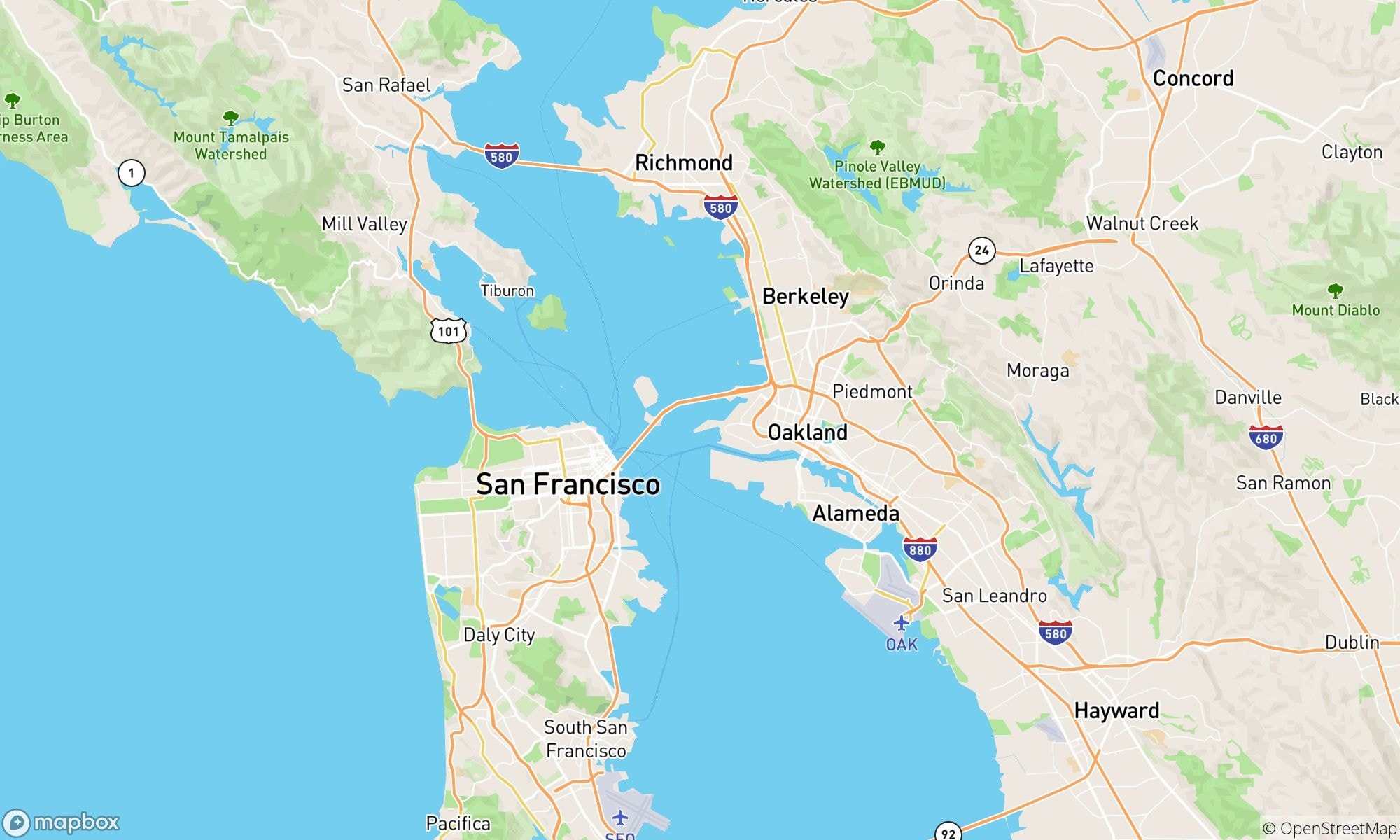 Service area map showing Seattle and surrounding communities